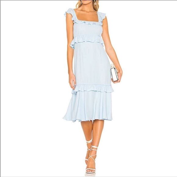 SAYLOR Dresses & Skirts - SAYLOR Maxine MIDI Dress in Ice Blue Event Spring Summer Wedding Formal Sorority